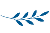 Illustration of a blue leaf branch.
